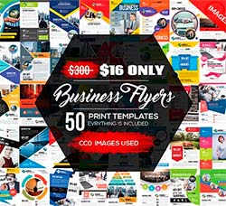 50个高品质的商业传单模板(含素材图)：50 New Business Flyer Bundle
